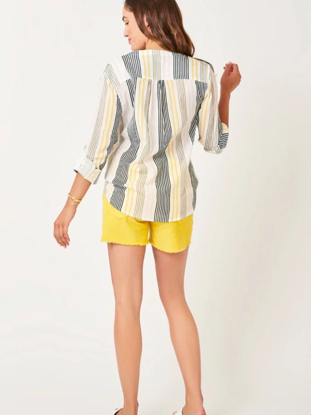 Carve Designs Popover Dylan Gauze Shirt Organic Cotton Stripes Lightweight-small - Picture 3 of 11
